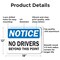 Signmission No Drivers Beyond This Point OSHA Notice Sign, Aluminum, 18in W x 12in L, 2PK OS-2PACK-NS-A-1218-L-19551 - alternate 5